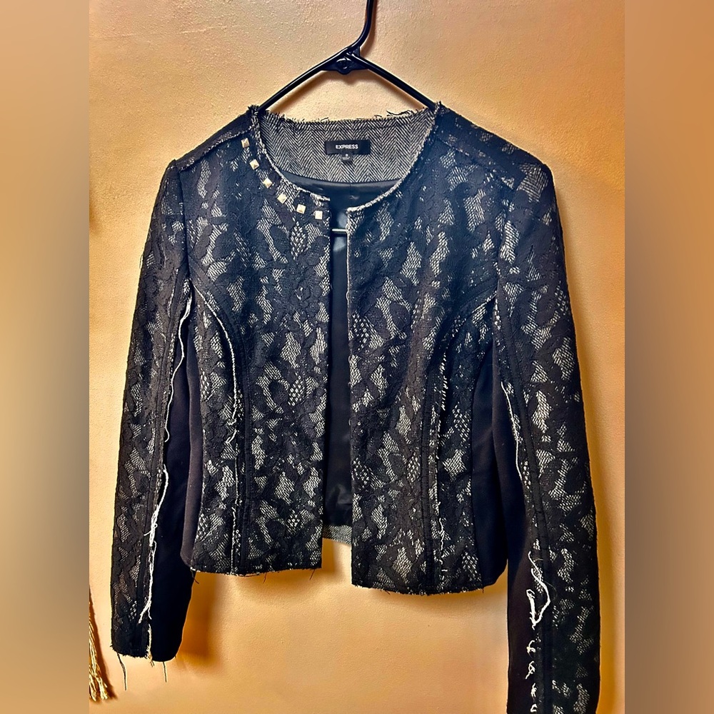 Express Black Lace Blazer